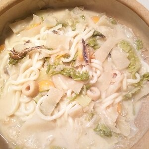 粕汁の残りでうどん！